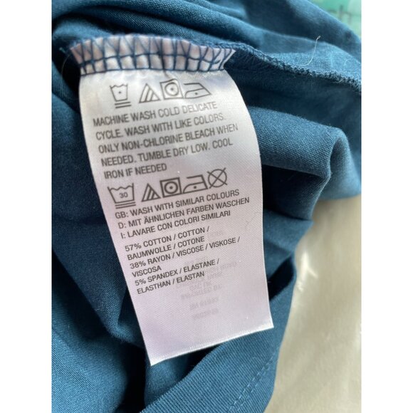 Denim & Co Essentials Favorite Jersey Round Neck Puff Sleeve Top Women Medium - Picture 5 of 6